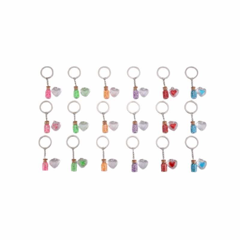 Fashion Accessory Mini Bottle Stars & Heart Keychains